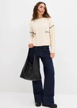 Pull en grosse maille torsadée