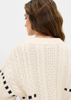 Pull en grosse maille torsadée