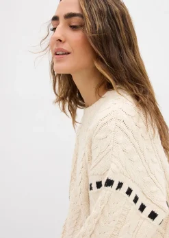 Pull en grosse maille torsadée