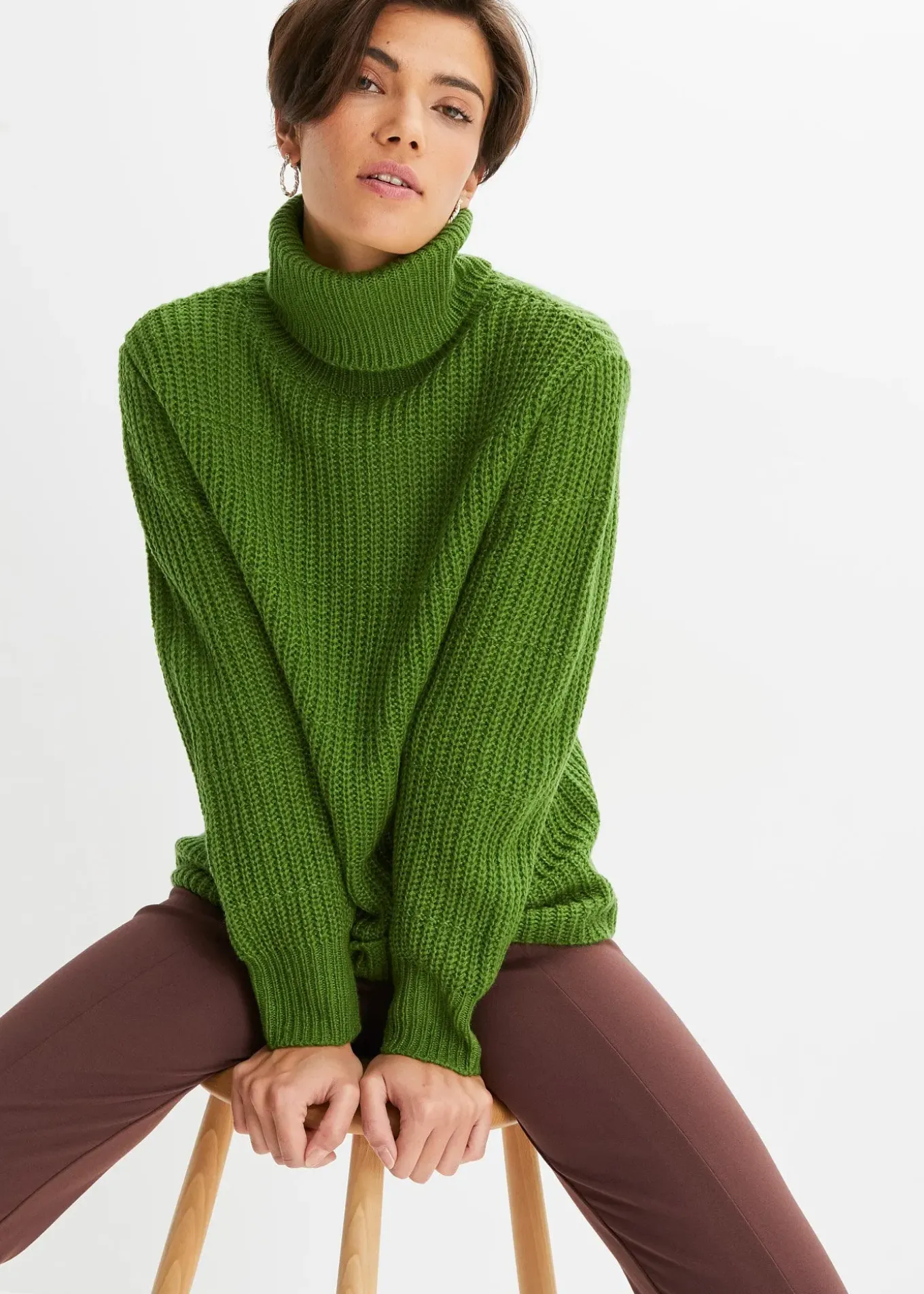 Pull en maille à col roulé