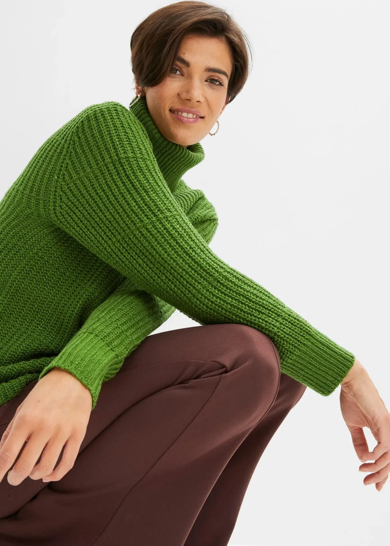 Pull en maille à col roulé