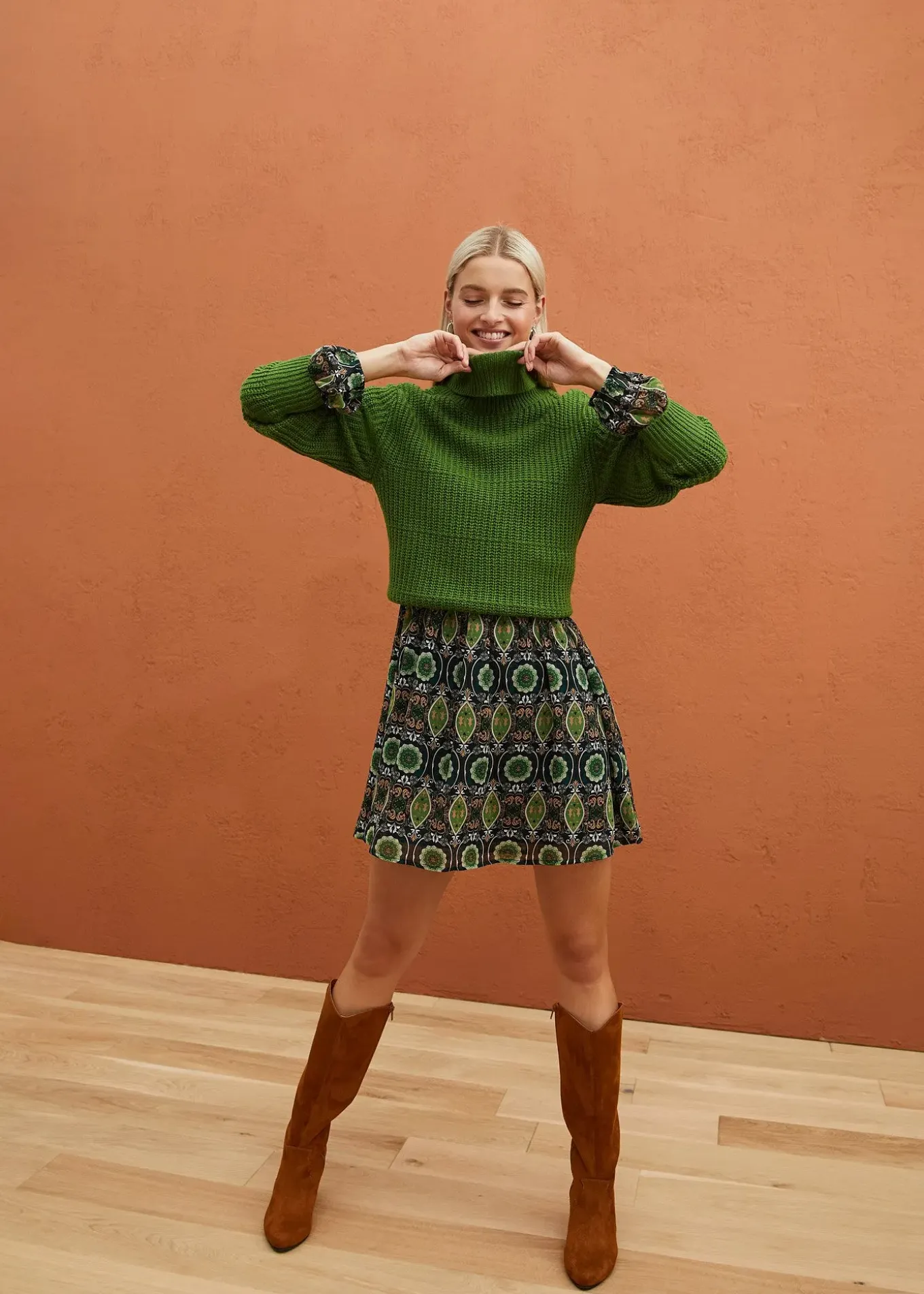 Pull en maille à col roulé