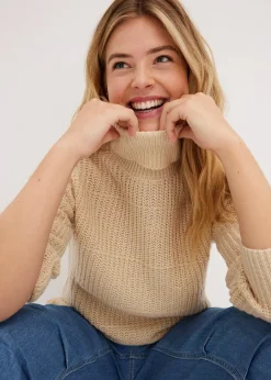 Pull en maille à col roulé