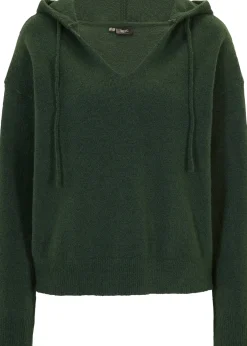 Pull en maille à col V et capuche