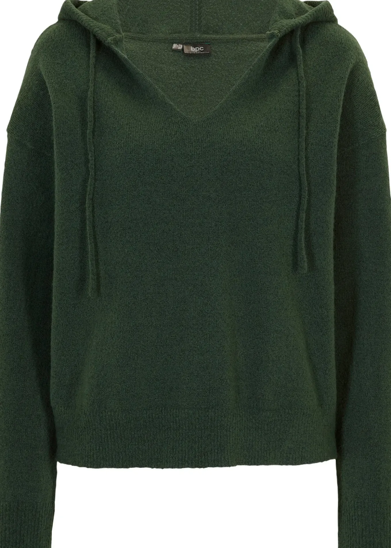 Pull en maille à col V et capuche