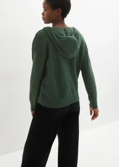 Pull en maille à col V et capuche