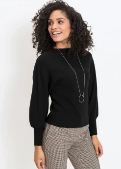 Pull en maille à manches ballon