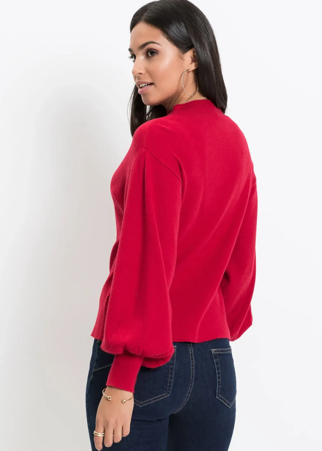 Pull en maille à manches ballon