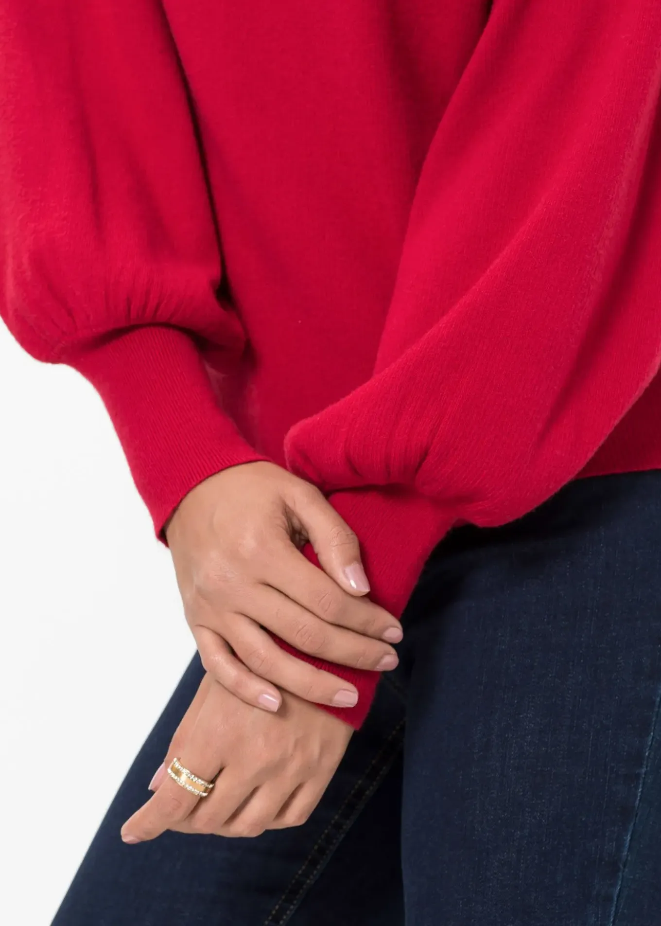 Pull en maille à manches ballon