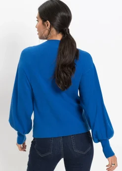 Pull en maille à manches ballon