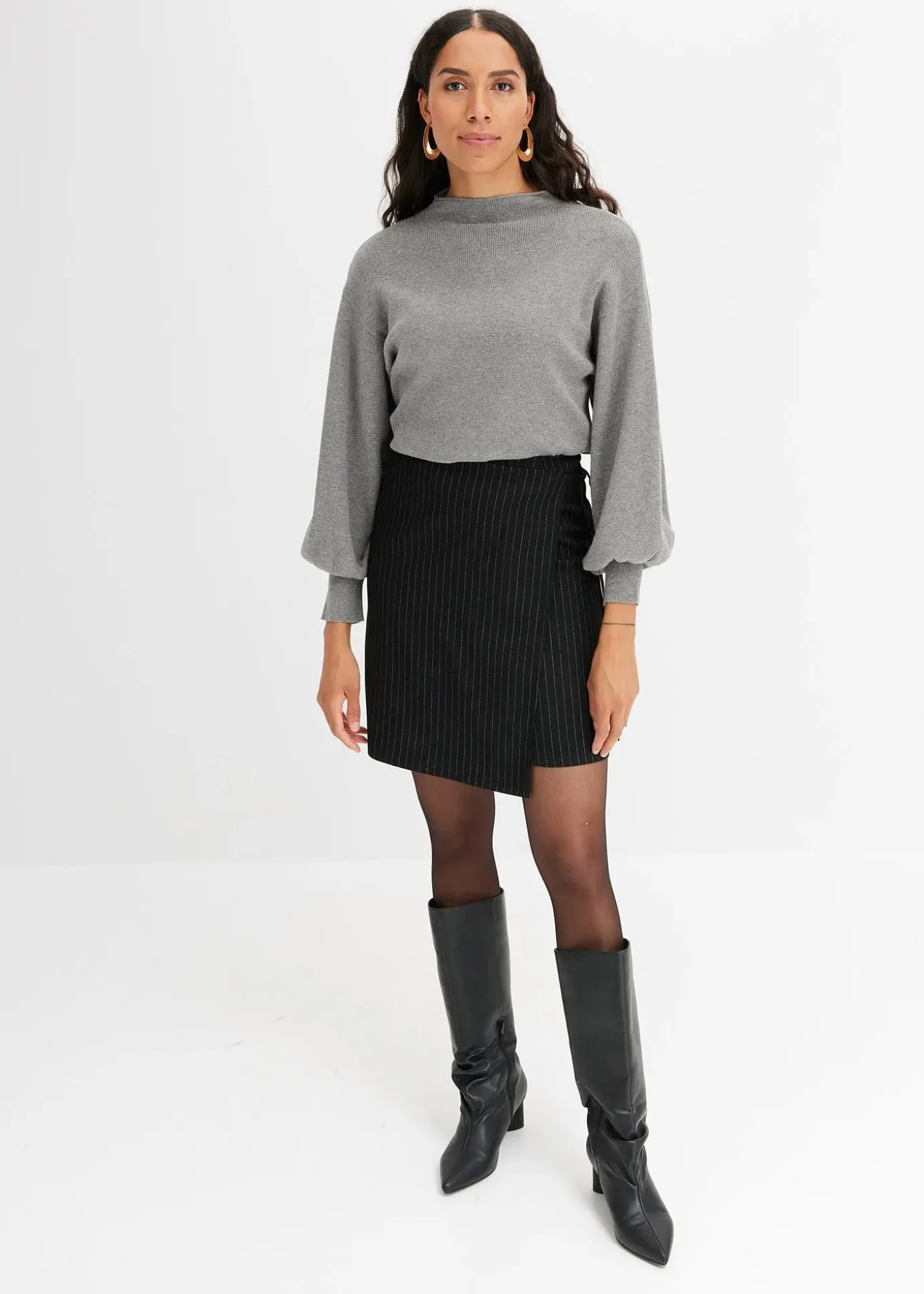 Pull en maille à manches ballon