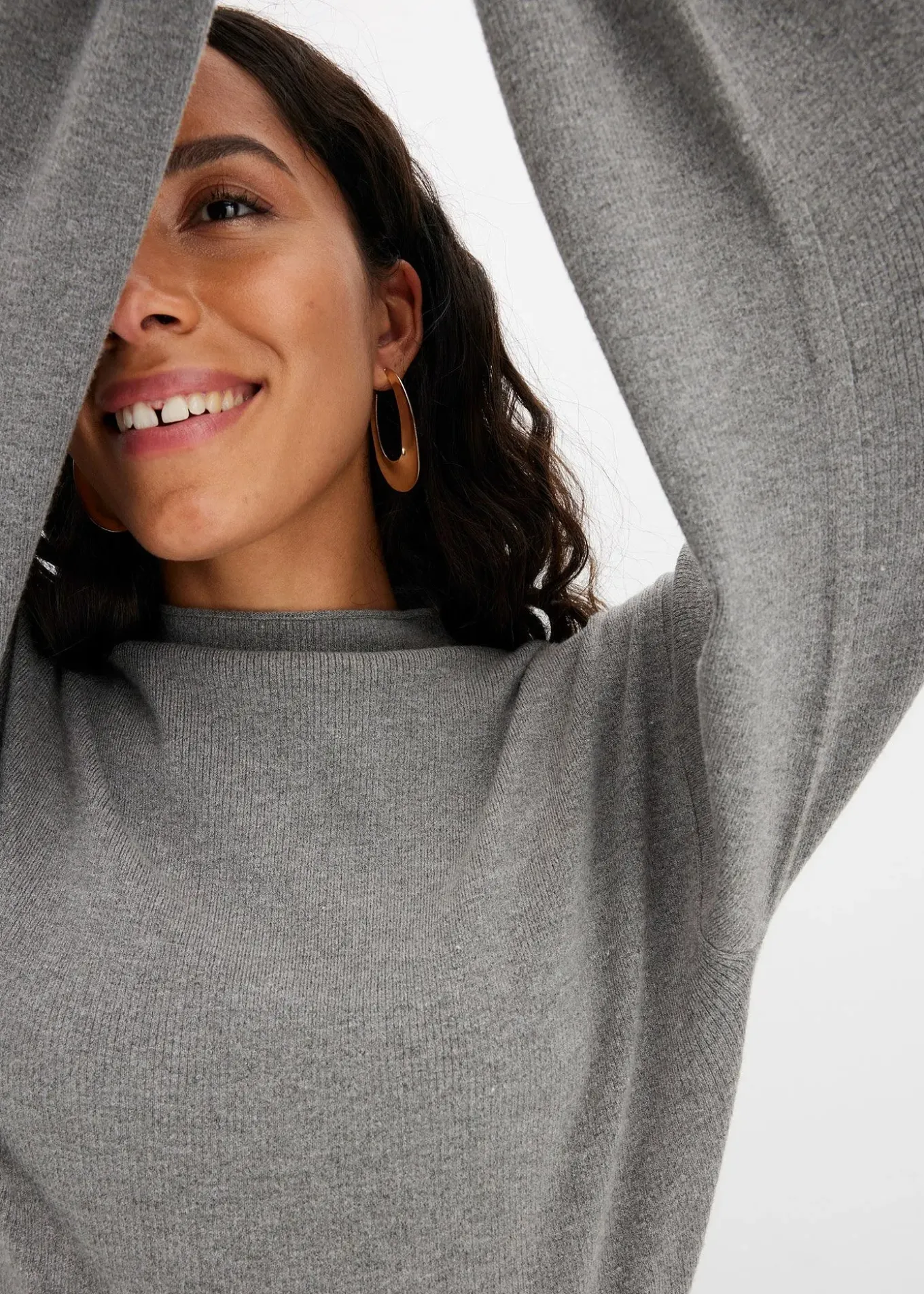 Pull en maille à manches ballon