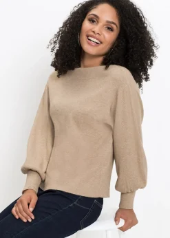 Pull en maille à manches ballon