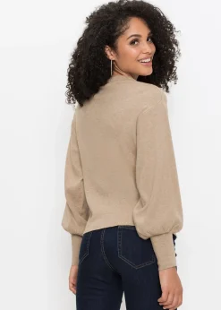 Pull en maille à manches ballon