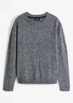 Pull en maille chinée à col rond