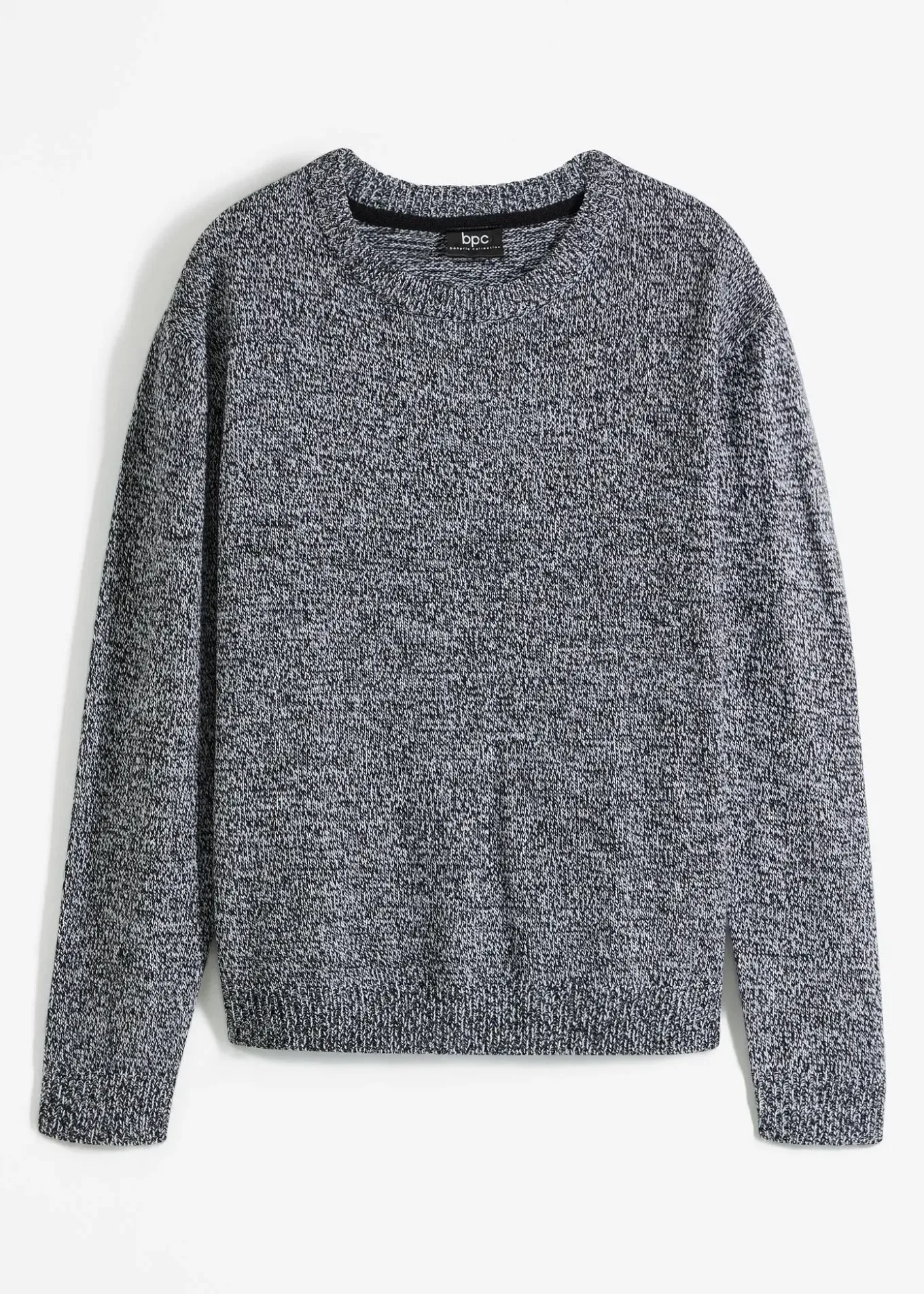 Pull en maille chinée à col rond