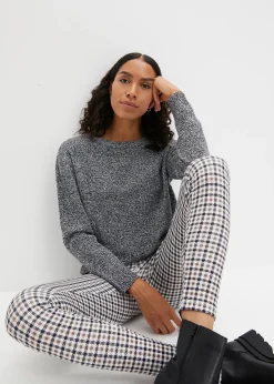 Pull en maille chinée à col rond