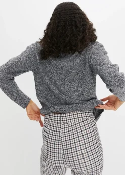 Pull en maille chinée à col rond