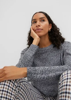 Pull en maille chinée à col rond