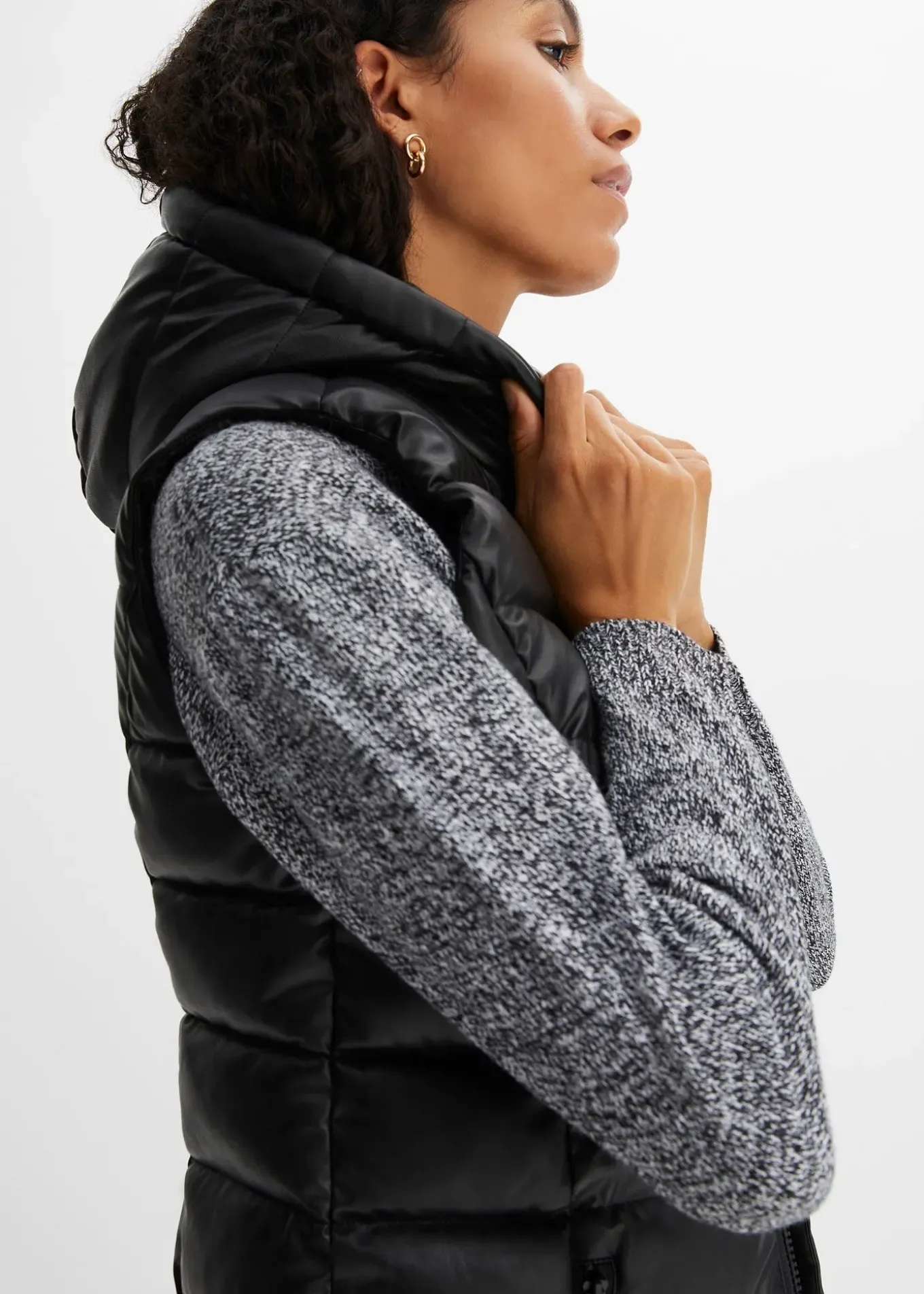 Pull en maille chinée à col rond