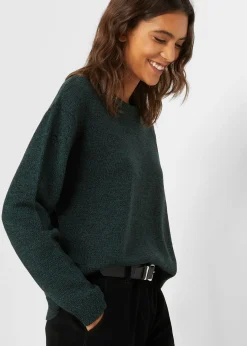 Pull en maille chinée à col rond