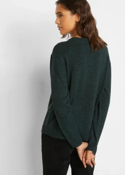 Pull en maille chinée à col rond