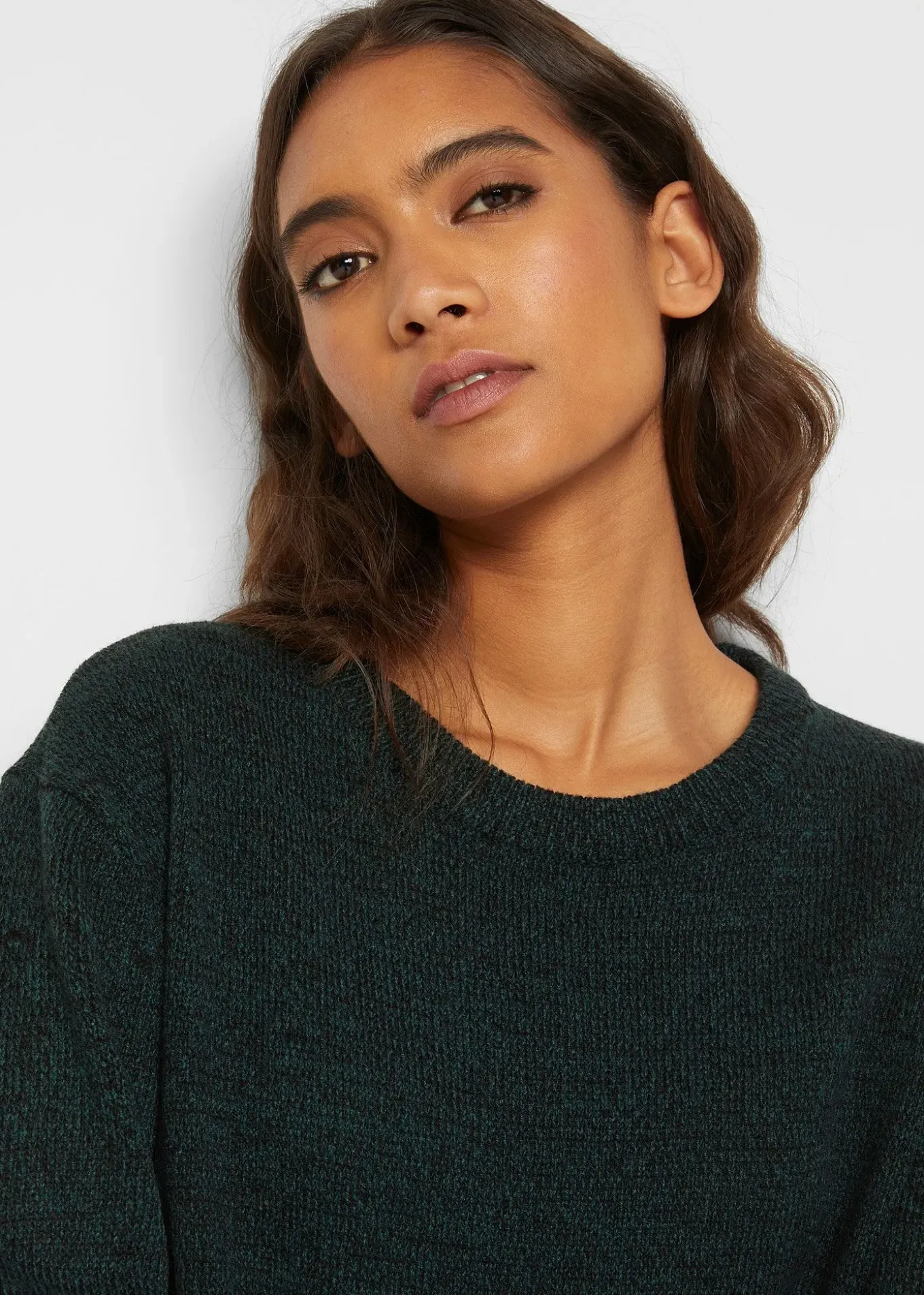 Pull en maille chinée à col rond