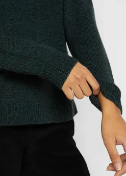 Pull en maille chinée à col rond