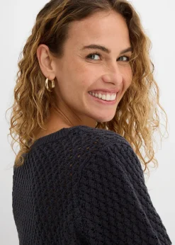 Pull en maille texturée de coton mélangé