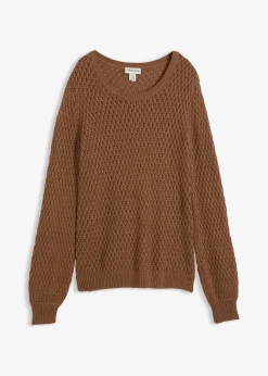 Pull en maille texturée de coton mélangé