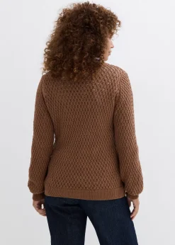 Pull en maille texturée de coton mélangé