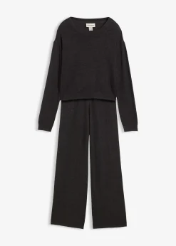 Pull et pantalon en fine maille (ens. 2 pces), viscose majoritaire