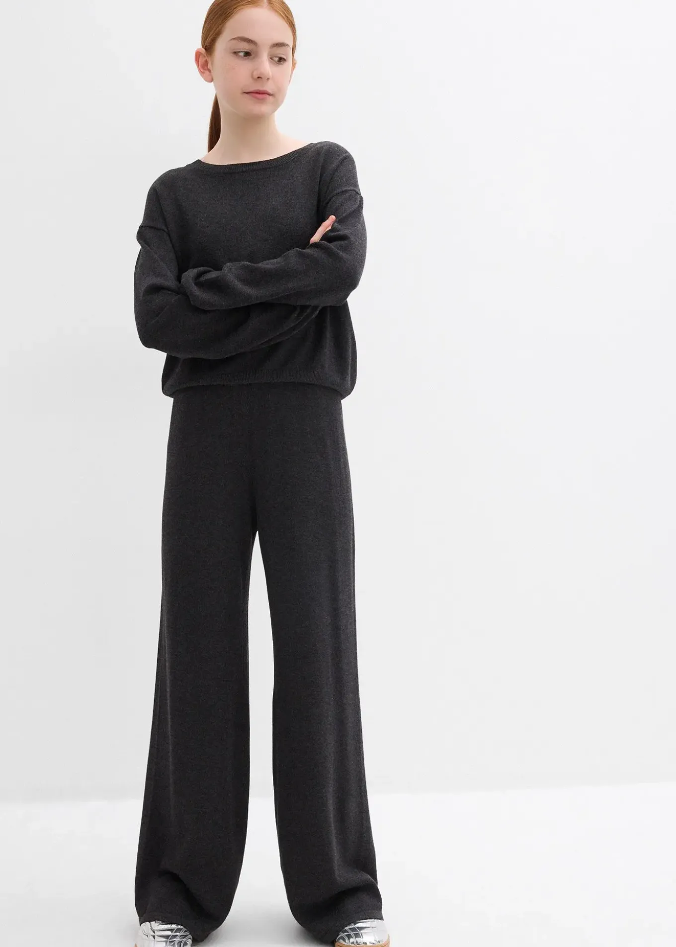 Pull et pantalon en fine maille (ens. 2 pces), viscose majoritaire