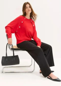 Pull fluide en fine maille de viscose mélangée