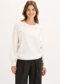 Pull fluide en fine maille de viscose mélangée