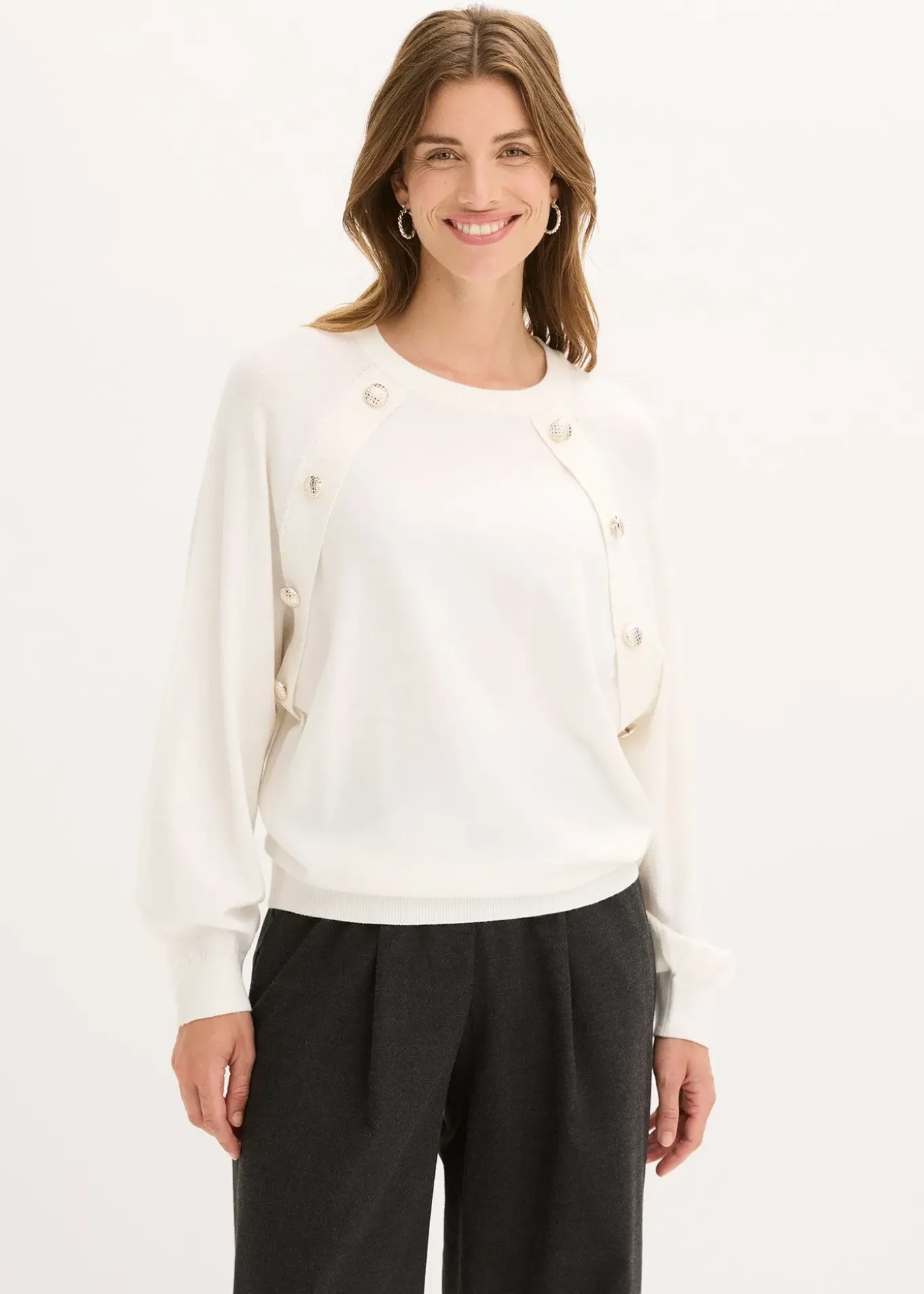 Pull fluide en fine maille de viscose mélangée