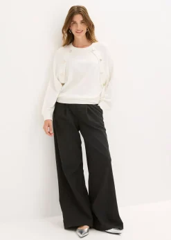 Pull fluide en fine maille de viscose mélangée