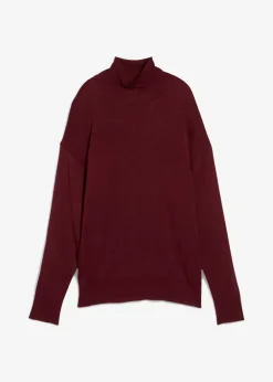 Pull léger en fine maille de viscose majoritaire à large col cheminée