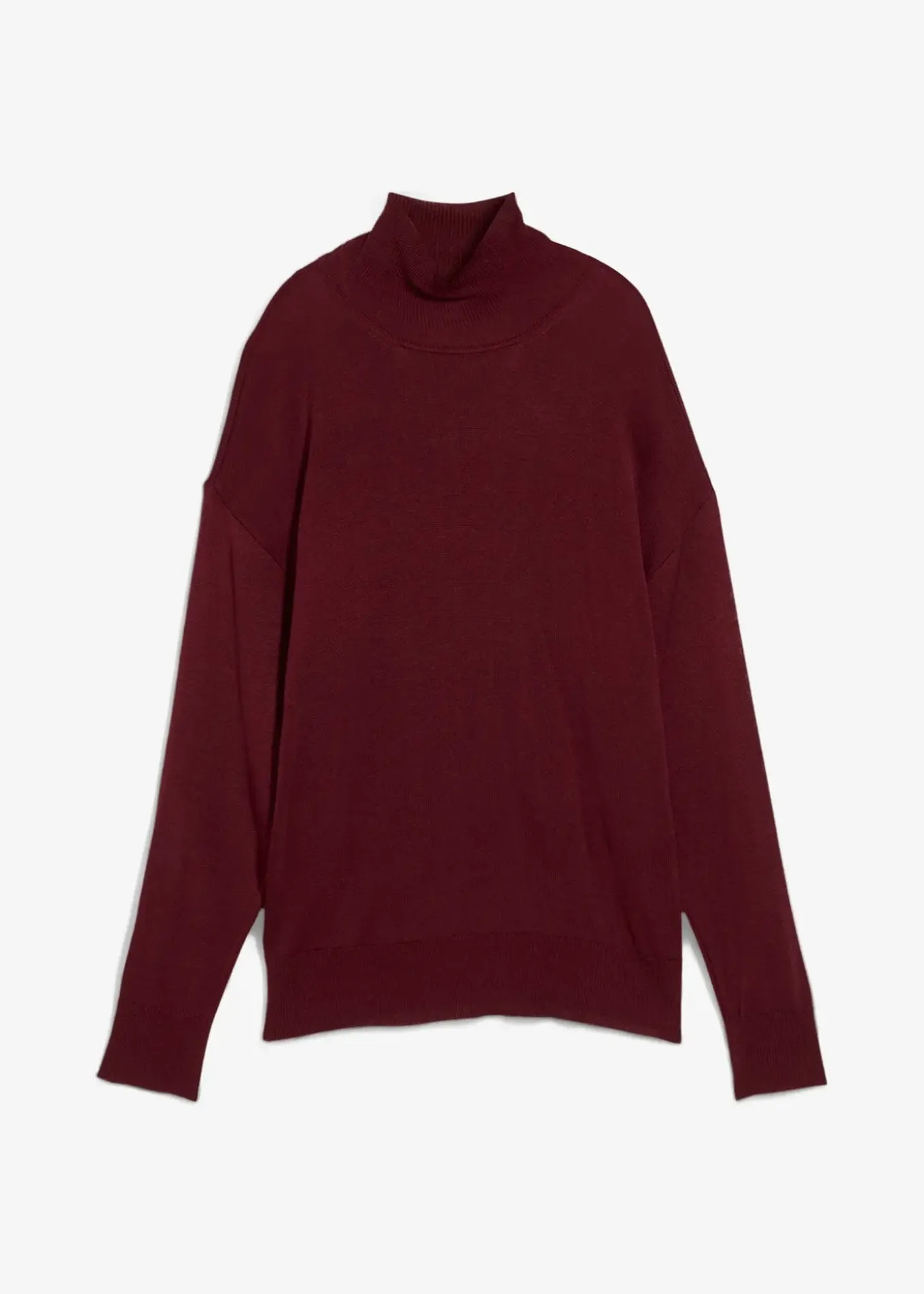 Pull léger en fine maille de viscose majoritaire à large col cheminée