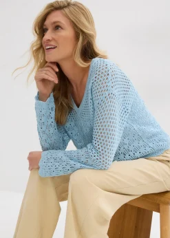Pull léger en maille ajourée