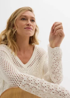 Pull léger en maille ajourée