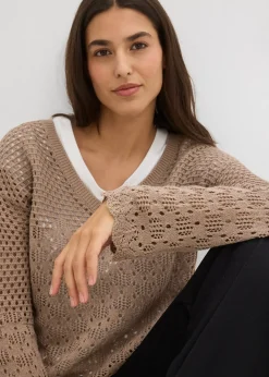 Pull léger en maille ajourée