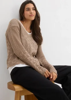 Pull léger en maille ajourée