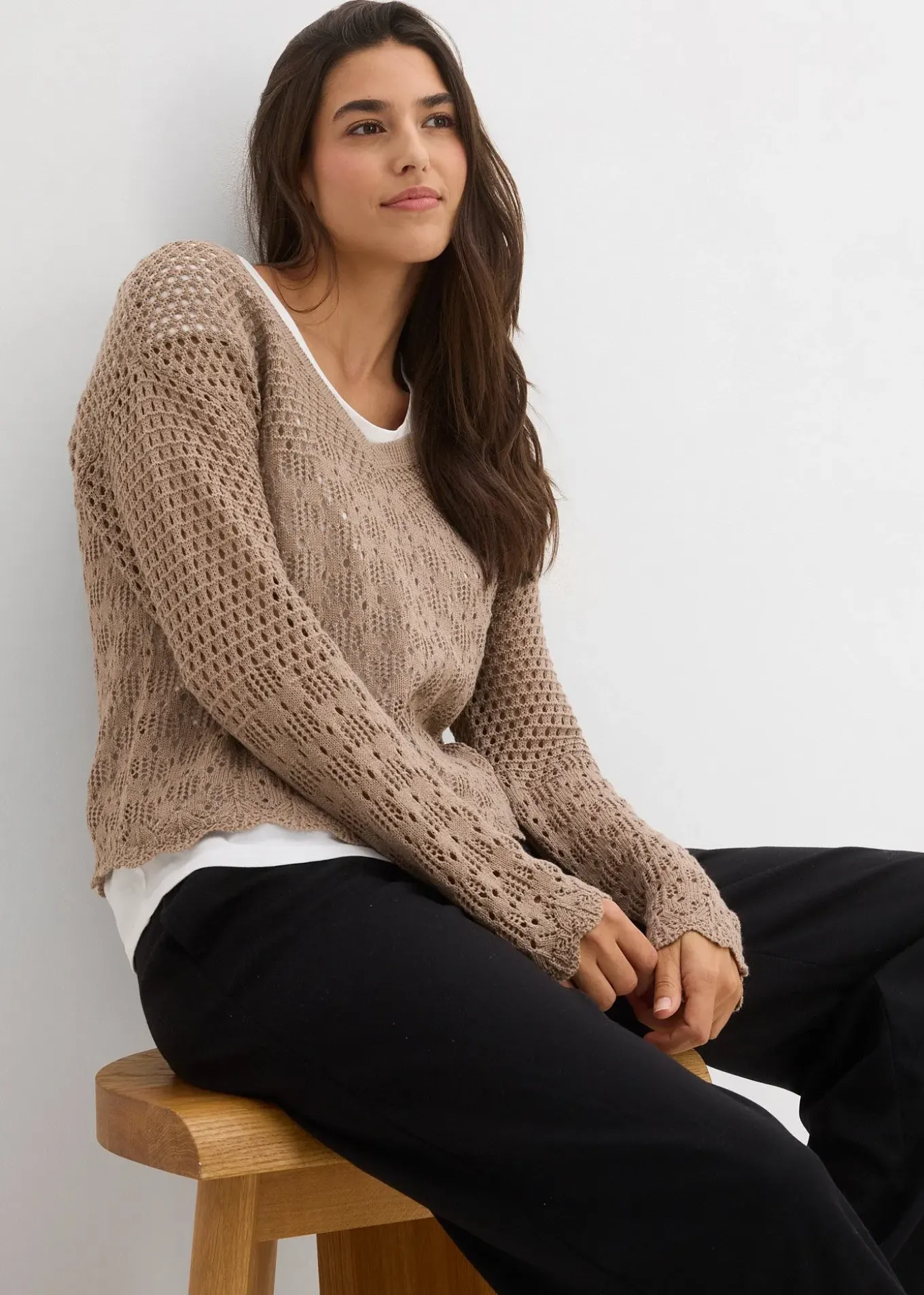 Pull léger en maille ajourée