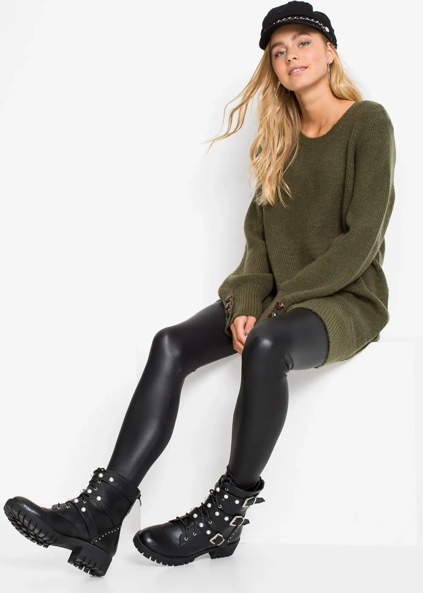 Pull long à boutons