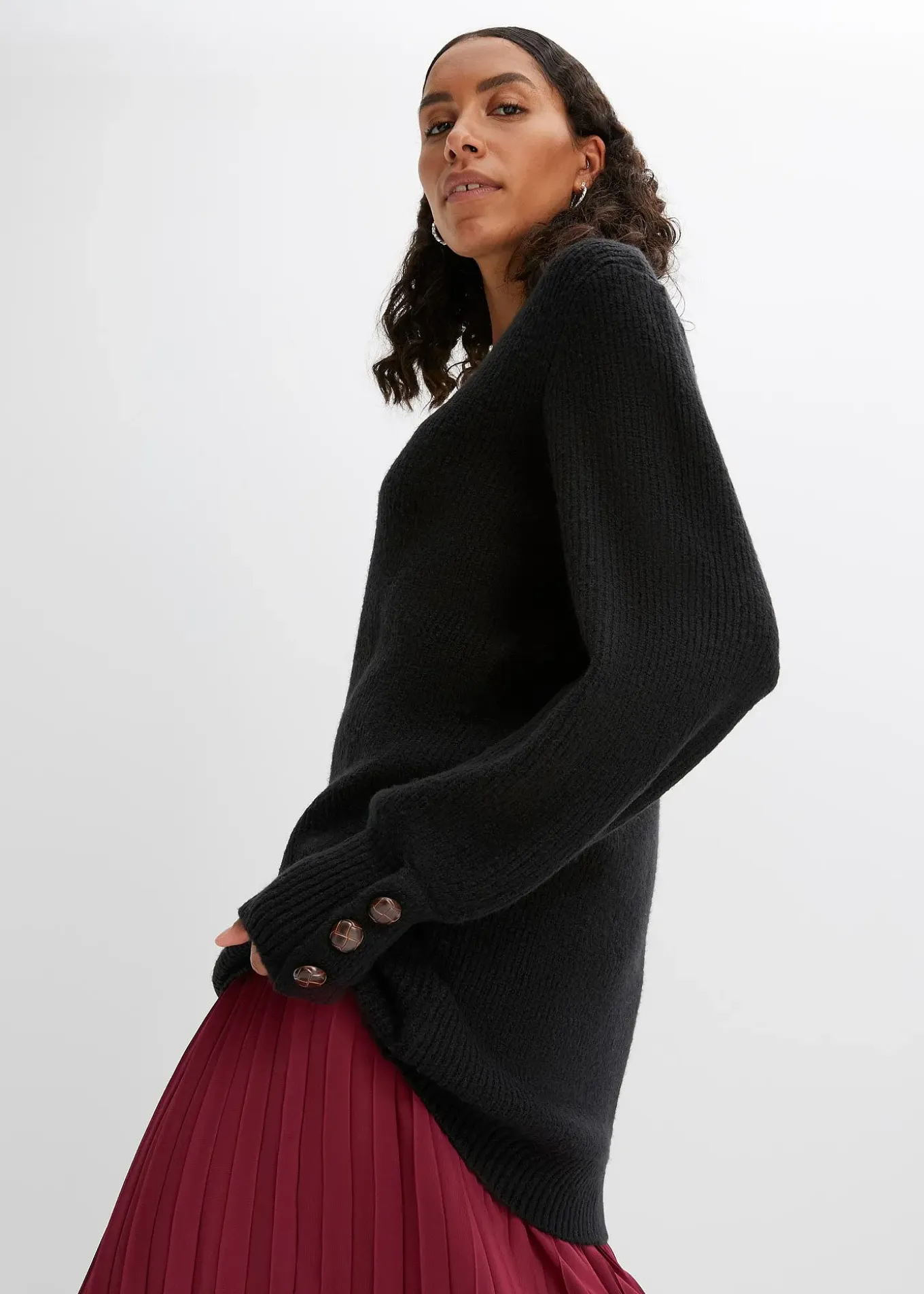 Pull long à boutons