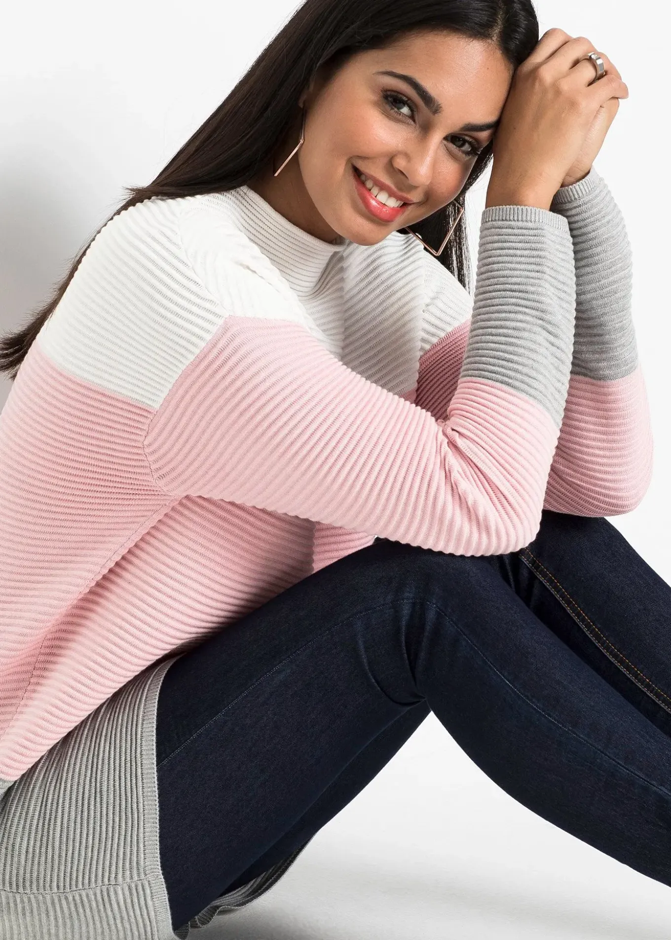 Pull long à rayures