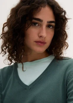 Pull long basique à col V