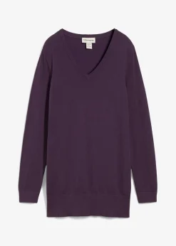 Pull long basique à col V