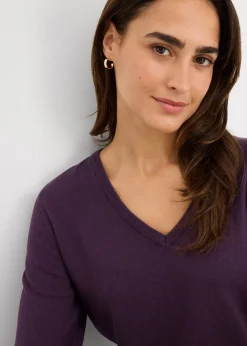 Pull long basique à col V